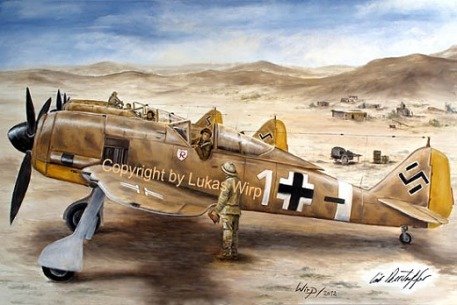 Focke Wulf FW 190 des JG 2 Richthofen im Afrika Einsatz, Ritterkreuzträger Erich Rudorffer