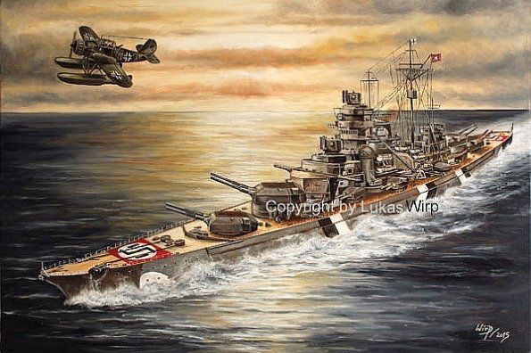 Schlachtschiff Bismarck mit Bordflugzeug Arado AR 196