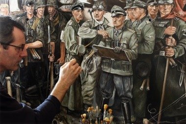 Gemälde  - Die Ritterkreuzträger der Leibstandarte - Deutsche Kunstausstellung 1942