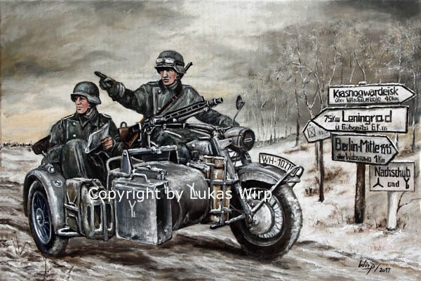 Wehrmachts Krad BMW R75 an der Ostfront / Winter 1942