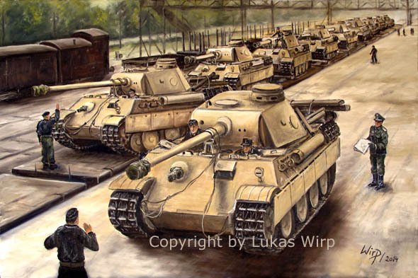 Panther V Panzer in der Zugverladung nach Kursk