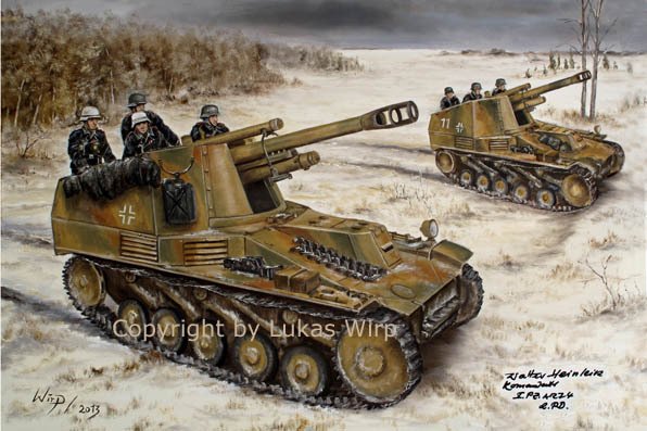 Panzer - Haubitze Wespe am Dnjepr, Ostfront im Winter 1943