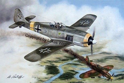 Focke Wulf 190 im Luftkampf gegen eine Iljuschin 2