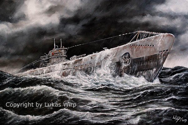 Deutsches U-Boot U99 von Otto Kretschmer im Atlantik Sturm