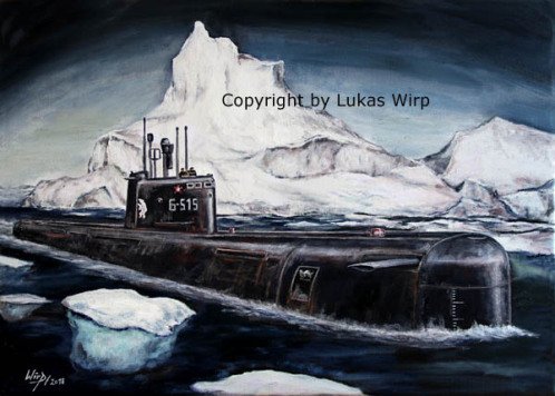 Russian submarine in the Polar Sea