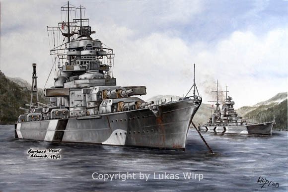 Schlachtschiff Bismarck und Prinz Eugen in Norwegen