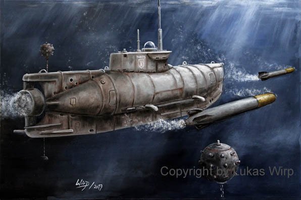 2 Mann U-Boot Seehund, deutsche Kriegsmarine