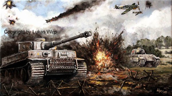 Tiger 1 und Panther Panzer in der Panzerschlacht Kursk