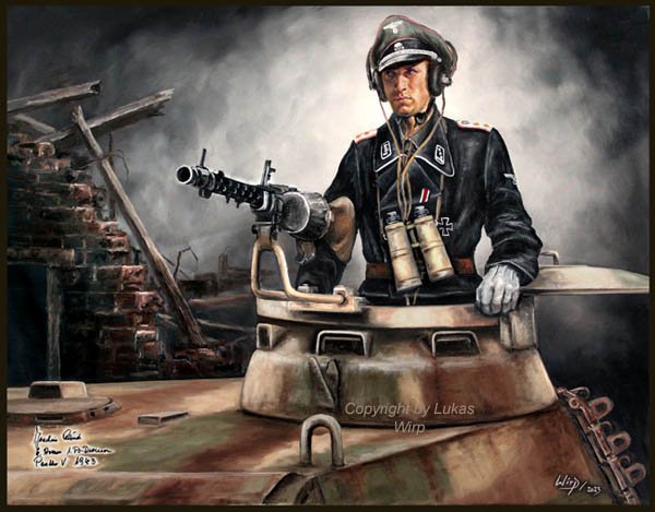 Panther V Turm mit Kommandant und MG34
