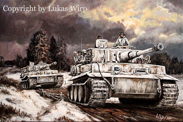 Tiger Panzer auf dem Marsch, Brückenkopf Memel