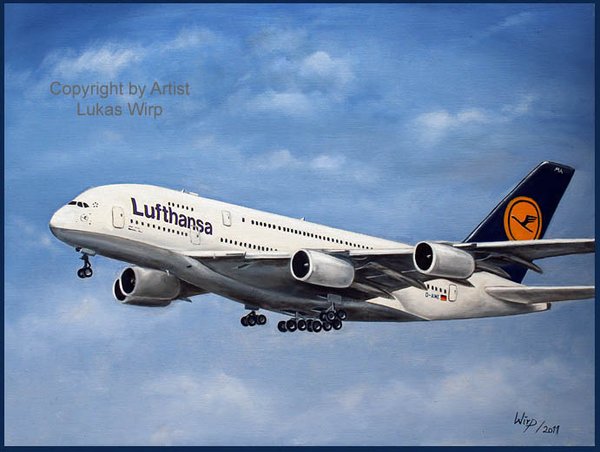 Lunfthansa Airbus A380 im Landeanflug
