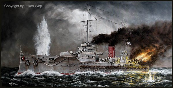 Kaiserliche Marine Schlachtkreuzer SMS von der Tann in der Schlacht