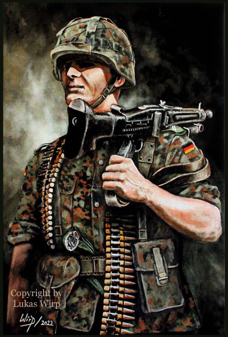 Bundeswehr Soldat mit MG3