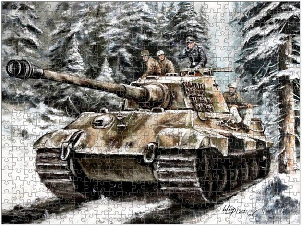 Puzzle Tiger 2 Königstiger mit Fallschirmjägern - Ardennenoffensive