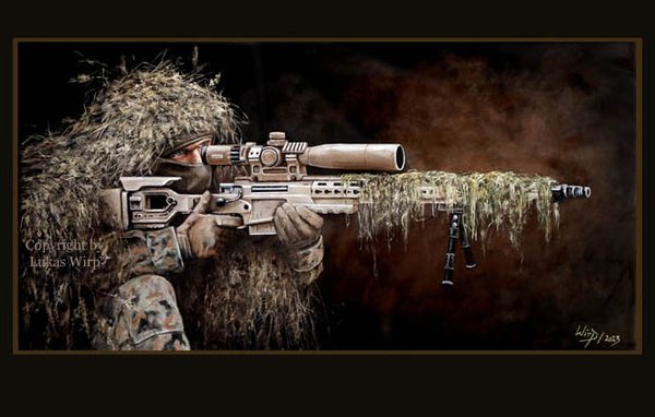 Scharfschütze der Bundeswehr mit G22 A2 Gewehr