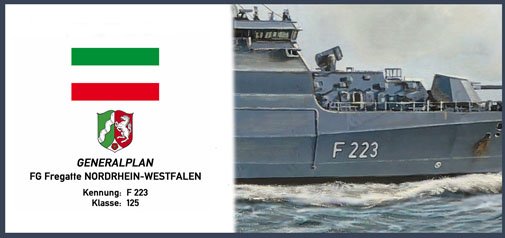 Leinwand Kunstdruck der Bundeswehr Fregatte Klasse 125 - D222, D223, D224, D225