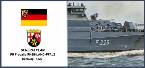 Kunstdrucke auf Papier der Bundeswehr Fregatte 125 Klasse D222, D223, D224, D225