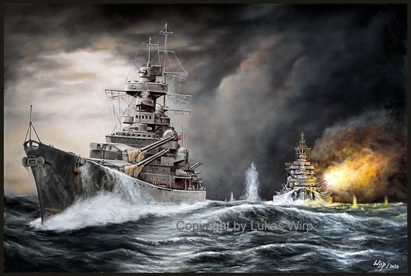 Prinz Eugen und Bismarck im Gefecht am 24.Mai 1941